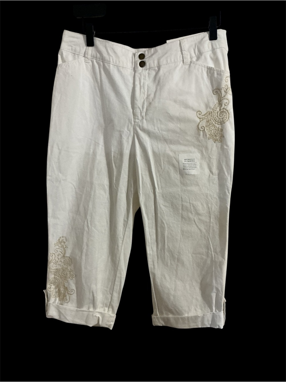 croft & barrow White Natural Fit Stretch Pants 98% cotton